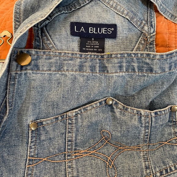 Vintage Overalls size Small LA BLUES! Y2K - Picture 1 of 9